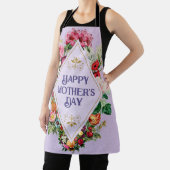 ヴィンテージ水彩フローリッシュフラワーガーデンバイオレット エプロン (インサイチュ)