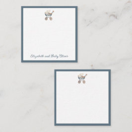 ヴィンテージ水彩ベビー台車パーソナライズされた ノートカード