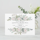 ヴィンテージ水彩ホワイトフラワーフレーム結婚ズ 招待状 (スタンド正面)