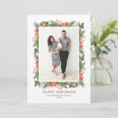 ヴィンテージ水彩ポインセチアスパインの写真 シーズンカード (スタンド正面)