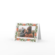 ヴィンテージ水彩ポインセティア（横）