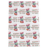 ヴィンテージ水彩マカロンクッキー誕生日 ミディアムペーパーバッグ (裏面)