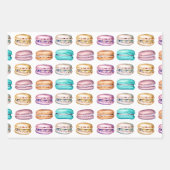 ヴィンテージ水彩マカロンクッキー誕生日 ラッピングペーパーシート (正面)