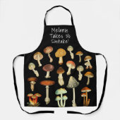 ヴィンテージ水彩マッシュルームおもしろいことわざ エプロン (正面)