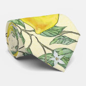 ヴィンテージ水彩レモンツリーサマーパターン ネクタイ (ロール)