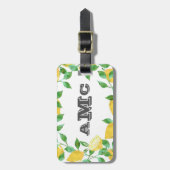 ヴィンテージ水彩レモンモノグラムラゲージタグ ラゲッジタグ (正面縦)