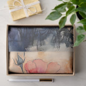 ヴィンテージ水彩ワイルドフラワーブーケデクページ 薄葉紙 (ギフト)