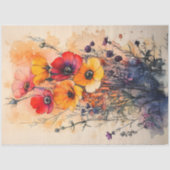 ヴィンテージ水彩ワイルドフラワーブーケデクページ 薄葉紙 (正面)