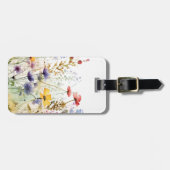 ヴィンテージ水彩ワイルドフラワー ラゲッジタグ (正面横)