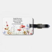 ヴィンテージ水彩ワイルドフラワー ラゲッジタグ (裏面横)