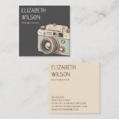 ヴィンテージ水彩写真家 スクエア名刺 (正面/裏面)