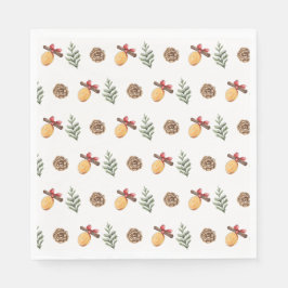 ヴィンテージ水彩冬のクリスマスパターン スタンダードランチョンナプキン