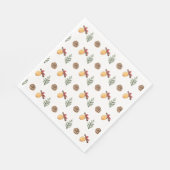 ヴィンテージ水彩冬のクリスマスパターン スタンダードランチョンナプキン (角)