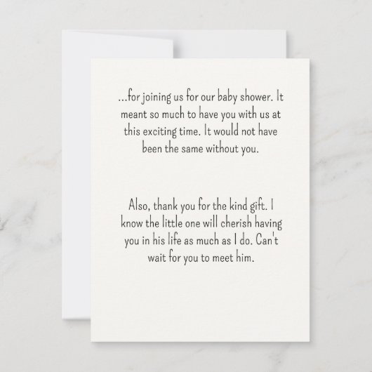 ヴィンテージ水彩動物ベビージムベビーシャワー サンキューカード (裏面)