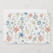 ヴィンテージ水彩可愛いドッグズブルー誕生日 招待状 (裏面)