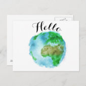 ヴィンテージ水彩地葉書 ポストカード (正面/裏面)