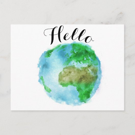 ヴィンテージ水彩地葉書 ポストカード (正面)