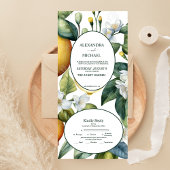 ヴィンテージ水彩夏の柑橘類のウェディング オールインワン招待状