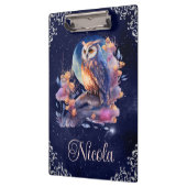 ヴィンテージ水彩天空ファンタジーフクロウ クリップボード (左)