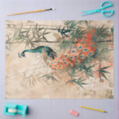 ヴィンテージ水彩孔雀 薄葉紙 (クラフト)