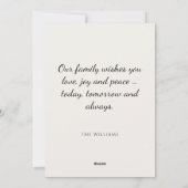 ヴィンテージ水彩少女運の木のクリスマス シーズンカード (裏面)