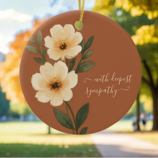 ヴィンテージ水彩悔やみや弔慰 セラミックオーナメント