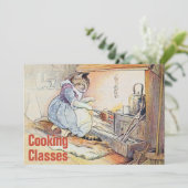 ヴィンテージ水彩料理クラス招待状 招待状 (スタンド正面)