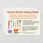 ヴィンテージ水彩料理クラス招待状 招待状 (裏面)