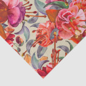 ヴィンテージ水彩明るい赤紫色開花 薄葉紙 (詳細)