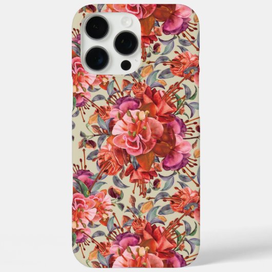 ヴィンテージ水彩明るい赤紫色開花 Case-Mate iPhoneケース (裏面)
