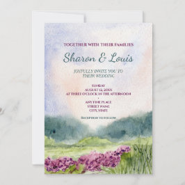 ヴィンテージ水彩景観結婚式招待状 招待状