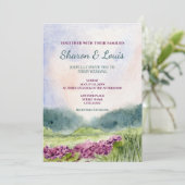 ヴィンテージ水彩景観結婚式招待状 招待状 (スタンド正面)