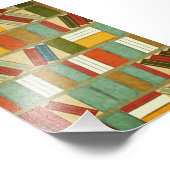 ヴィンテージ水彩本棚 フォトプリント            (角)