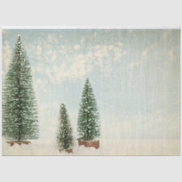 ヴィンテージ水彩松の木クリスマス 薄葉紙
