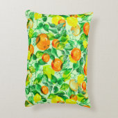  ヴィンテージ水彩模様 – レモンの枝(fl) アクセントクッション (裏面(縦))