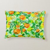  ヴィンテージ水彩模様 – レモンの枝(fl) アクセントクッション (裏面)