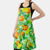  ヴィンテージ水彩模様 – レモンの枝(fl) エプロン (インサイチュ)