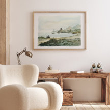 ヴィンテージ水彩海風景