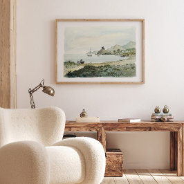 ヴィンテージ水彩海風景 ポスター