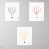 ヴィンテージ水彩温風船子供部屋デコール (正面)