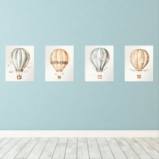 ヴィンテージ水彩温風船子供部屋 (ウッドフロア)