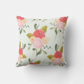 ヴィンテージ水彩牡丹化粧枕 クッション (裏面)