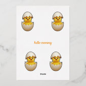 ヴィンテージ水彩画 小さなヒナがやってくる 箔招待状 (裏面)