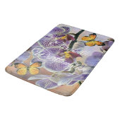 ヴィンテージ水彩白紫ピンクオーキッド バスマット (アングル)