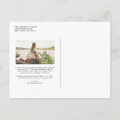 ヴィンテージ水彩白花写真卒業 案内ポストカード (裏面)