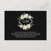 ヴィンテージ水彩白黒花詳細 エンクロージャーカード (裏面)