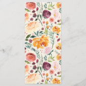 ヴィンテージ水彩秋の開花フローラメニューカード メニュー (裏面)