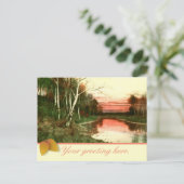 ヴィンテージ水彩秋風景はがき ポストカード (スタンド正面)