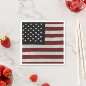 ヴィンテージ水彩米国国旗7月4日 スタンダードカクテルナプキン (インサイチュ)