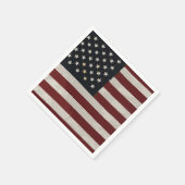 ヴィンテージ水彩米国国旗7月4日 スタンダードカクテルナプキン (角)